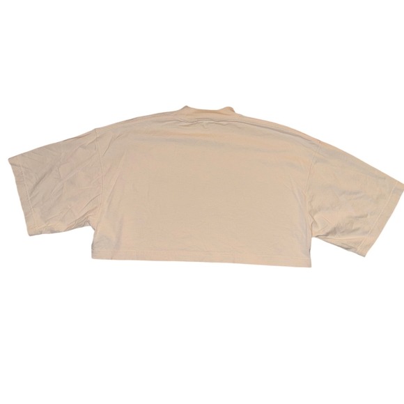 Palm Angels Spray Paint Logo Cropped T-Shirt Cream Red - Picture 3 of 7